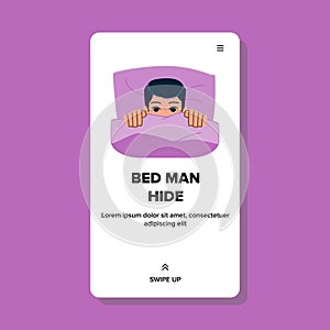 bed man hide vector