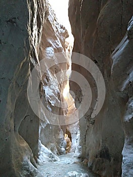 The bed of a mountain river