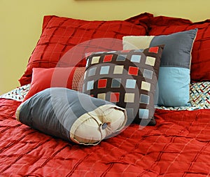 Bed with Pillows photo