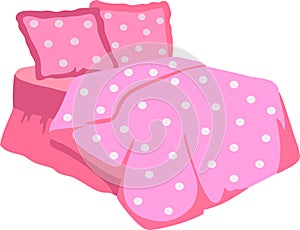 Bed With Pink Blanket and pillow