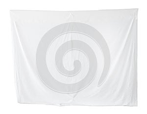 Bed sheet bedding blank canvas hanging isolated on white