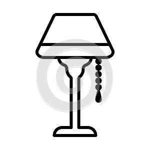 Bed side lamp icon vector on trendy design
