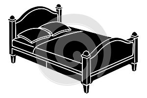 Bed silhouette vector illustration