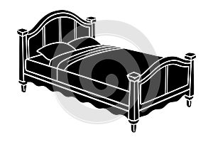 Bed silhouette vector illustration