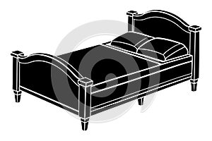 Bed silhouette vector illustration