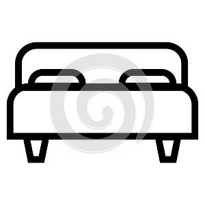 bed, simple vector symbol, set isolated on white