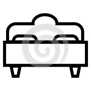 bed, simple vector symbol, set isolated on white