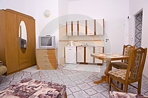 Bed-sitting room interior