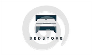 Bed store Logo or bed shop icon vector illustration photo