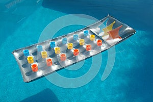 Bed in the swimming pool