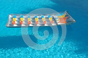 Bed in the swimming pool