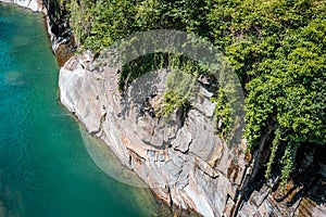 Bed of the Versasca river in Lavertezzo, Valle Versasca. The river with the cleanest water in the world