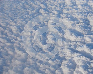 Bed of White Clouds in Sky captured from Air