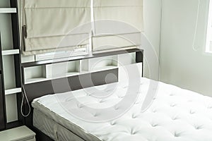 bed with wood shelf interior decoration i