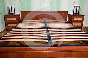 Bed with wooden slats for bed frame