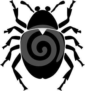 bedbug Black Silhouette Generative Ai