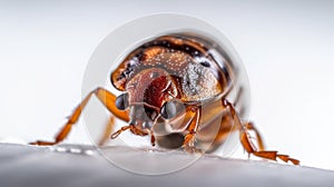Bedbug Close up of Cimex hemipterus - bed bug on white background , generated by AI