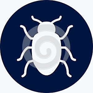 bedbug icon design vector flat isolated illustration on blue background