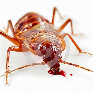 Bedbug insect isolated on white