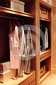 Bedgown in a wood garderobe