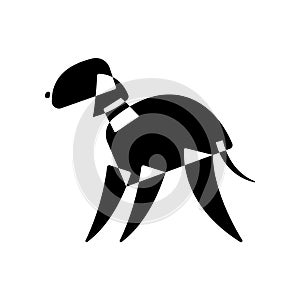 Bedlington terrier. Dog breed silhouette. Icon template. Avantgarde graphic style. Black and white vector Illustration