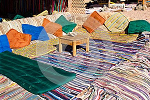 Bedouin cafe on the beach in Egypt