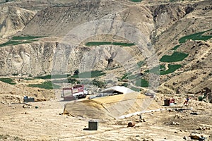 Bedouin installation in desert south of Jordan