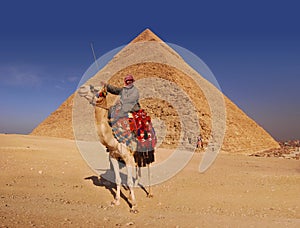 Bedouin and Pyramid photo