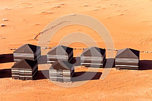 Bedouin touristic camp - panoramic aerial view