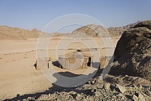 Bedouin village in Hurghada in desert