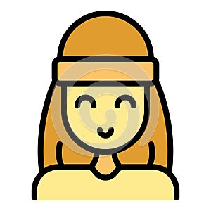 Bedouin woman icon vector flat