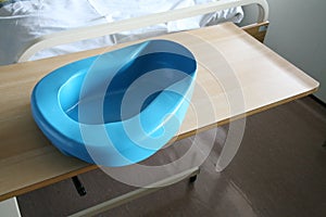 Bedpan on a table