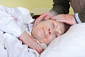 Bedriedden elderly woman