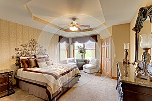 Bedroom with bay window.