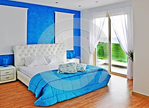 Bedroom in Blue with Sea View
