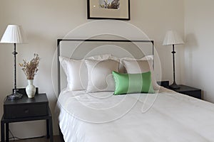 The bedroom clean and tidy