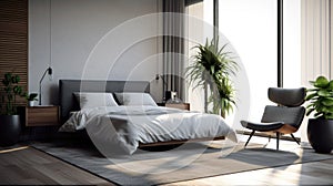 Bedroom decor, home interior design . Modern Minimal style