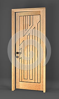 Bedroom Door With Allah SWT Name Model In Perfect 3d Illustration photo