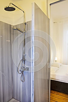 Bedroom with en suite bathroom photo