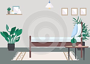 Bedroom flat color vector illustration