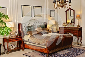 Bedroom furniture lighting in luxury house