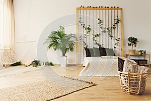 Bedroom with hammock