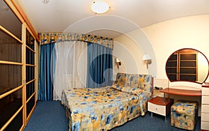 Bedroom in hotel, panorama