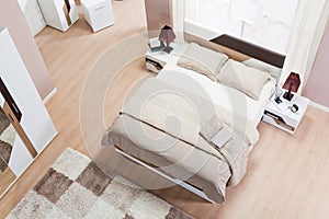 Bedroom interior top view