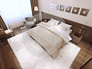 Bedroom interior high-tech style