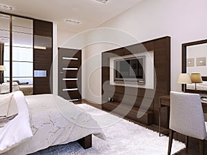 Bedroom interior high-tech style