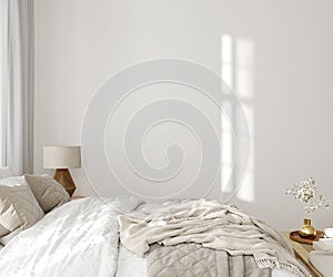 Bedroom interior mockup, Home interior background, 3d render, 3d illustration