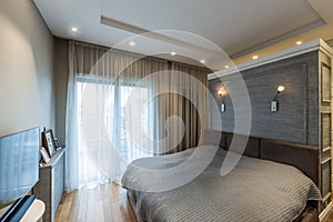 Bedroom interior in modern apartment