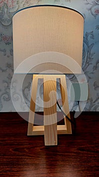 bedroom lamp, bedroom lamp, simple lamp made using wood