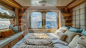 Bedroom With Large Window Overlooking the Ocean